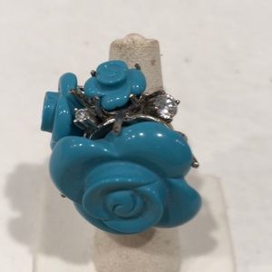 Preciosa vintage Rossette Ring Bold turq inspired